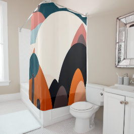 ミッドセンチュリーモダンアートシャワーカーテン – Elevate Yo シャワーカーテン