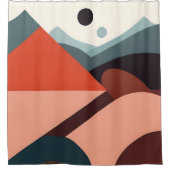 ミッドセンチュリーモダンアートシャワーカーテン – Elevate Yo シャワーカーテン (正面)