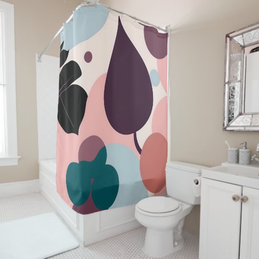 ミッドセンチュリーモダンアートシャワーカーテン – Elevate Yo シャワーカーテン (インサイチュ)