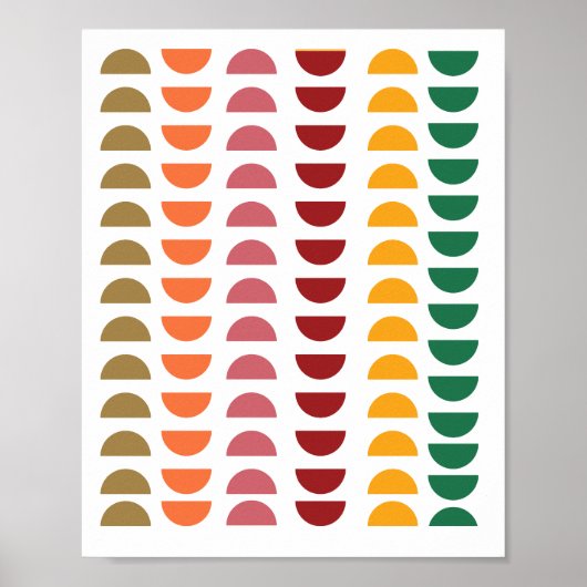 ミッドセンチュリーモダンアートジオメトリックレトロ70sカラー ポスター (正面)