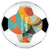 ミッドセンチュリーモダンアートネーム&文字ライン サッカーボール (回転)