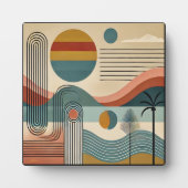 ミッドセンチュリーモダンアートビーチサンライズ フォトプラーク (正面)