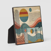 ミッドセンチュリーモダンアートビーチサンライズ フォトプラーク (正面)