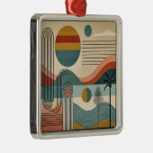 ミッドセンチュリーモダンアートビーチサンライズ メタルオーナメント (右)