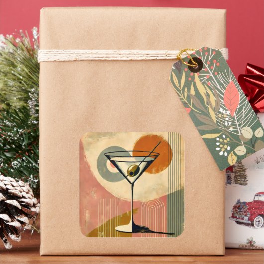 ミッドセンチュリーモダンアートマルティーニ スクエアシール (クリスマス)