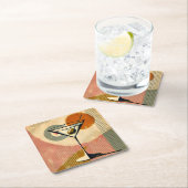 ミッドセンチュリーモダンアートマルティーニ スクエアペーパーコースター (インサイチュ)