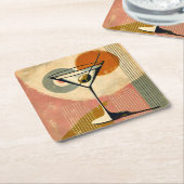 ミッドセンチュリーモダンアートマルティーニ スクエアペーパーコースター (アングル)