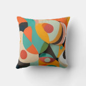 ミッドセンチュリーモダンアートモノグラムまたは名前，幾何学的 クッション (裏面)