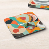 ミッドセンチュリーモダンアートモノグラムまたは名前，幾何学的 コースター (左側)