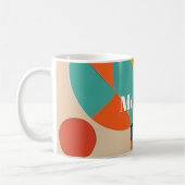 ミッドセンチュリーモダンアートモノグラムまたは名前,幾何学的 コーヒーマグカップ (左)