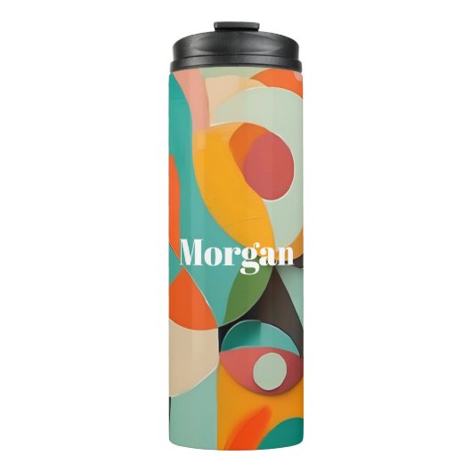 ミッドセンチュリーモダンアートモノグラムまたは名前，幾何学的 タンブラー (正面)