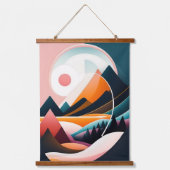 ミッドセンチュリーモダンアート抽象芸術山脈 吊り下げ型タペストリー (正面)