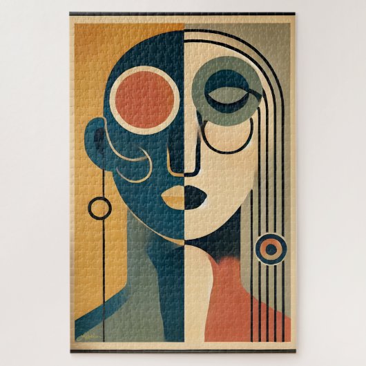 ミッドセンチュリーモダンアート抽象芸術準拠なし ジグソーパズル (縦)