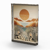 ミッドセンチュリーモダンアート春バレーレイクサンセット フォトブロック (右)