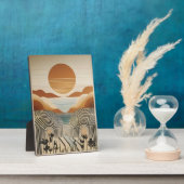 ミッドセンチュリーモダンアート春バレーレイクサンセット フォトプラーク (側面)