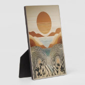 ミッドセンチュリーモダンアート春バレーレイクサンセット フォトプラーク (側面)