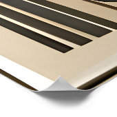 ミッドセンチュリーモダンアート春バレーレイクサンセット ポスター (角)