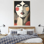 ミッドセンチュリーモダンアート瞑想 キャンバスプリント (インサイチュ (寝室))