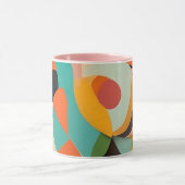 ミッドセンチュリーモダンアート、さまざまな色、幾何学的 マグカップ (中央)