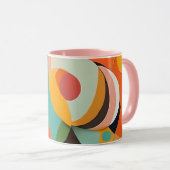 ミッドセンチュリーモダンアート、さまざまな色、幾何学的 マグカップ (正面右)