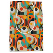 ミッドセンチュリーモダンアート、さまざまな色、幾何学的 ミディアムペーパーバッグ (正面)