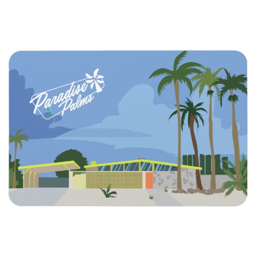 ミッドセンチュリーモダンアート – ラスベガスパラダイスパームズ マグネット (横)