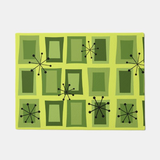 ミッドセンチュリーモダンアート「ワンキードアズ」 ドアマット (正面)