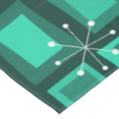 ミッドセンチュリーモダンアート「不思議なドア」暗いティール（緑がかった色） テーブルクロス (アングル)