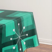 ミッドセンチュリーモダンアート「不思議なドア」暗いティール（緑がかった色） テーブルクロス (インサイチュ)