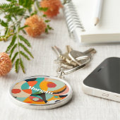 ミッドセンチュリーモダンアート、名前またはモノグラム幾何学 キーホルダー (側面)