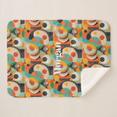 ミッドセンチュリーモダンアート、名前またはモノグラム幾何学 シェルパブランケット (正面(横))