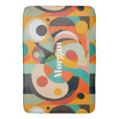 ミッドセンチュリーモダンアート、名前またはモノグラム幾何学 バスマット (正面縦)