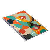 ミッドセンチュリーモダンアート、名前&文字ライン ノートブック (右側)