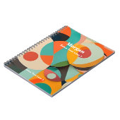 ミッドセンチュリーモダンアート、名前&文字ライン ノートブック (左側)