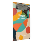 ミッドセンチュリーモダンアート、名前&文字ライン ミニクリップボード (アングル)