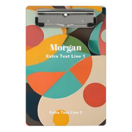 ミッドセンチュリーモダンアート、名前&文字ライン ミニクリップボード