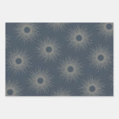 ミッドセンチュリーモダンアールデコシェイプ海軍と金ゴールド ラッピングペーパーシート (正面2)