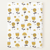 ミッドセンチュリーモダンイエローフローラルパターンカレンダー プランナー手帳 (裏面)