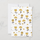 ミッドセンチュリーモダンイエローフローラルパターン サンキューカード (裏面)