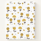 ミッドセンチュリーモダンイエローフローラルパターン ノートブック (裏面)