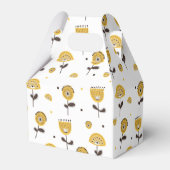 ミッドセンチュリーモダンイエローフローラルパターン フェイバーボックス (裏面サイド)