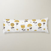 ミッドセンチュリーモダンイエローフローラルパターン ボディピロー (裏面)