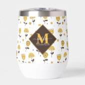 ミッドセンチュリーモダンイエローフローラ名前をカスタムする (正面)