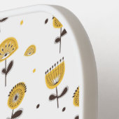 ミッドセンチュリーモダンイエローフローラ名前をカスタムする ピックルボールラケット (左詳細)