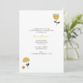 ミッドセンチュリーモダンイエローフローラ誕生日 招待状 (スタンド正面)