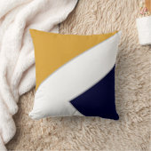 ミッドセンチュリーモダンイエローブルーカラーブロック クッション (ブランケット)
