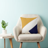ミッドセンチュリーモダンイエローブルーカラーブロック クッション (椅子)