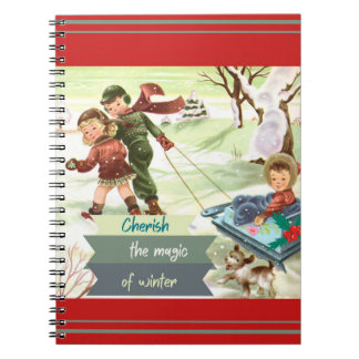 ミッドセンチュリーモダンイラストレーション冬 ノートブック