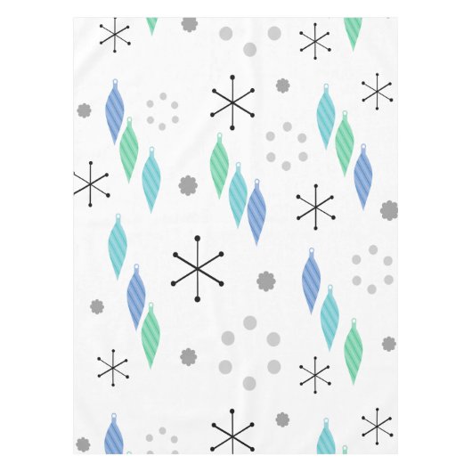 ミッドセンチュリーモダンウィンターグリーン テーブルクロス (正面)