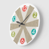 ミッドセンチュリーモダンウォールクロック – カラードット ラージ壁時計 (傾斜)